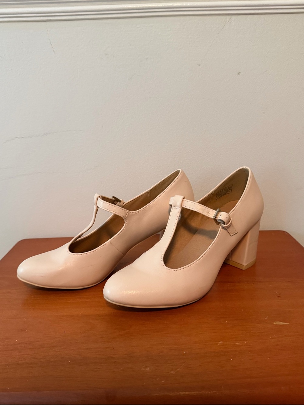 Dream Pairs Blush T-Strap Block Heel Pumps